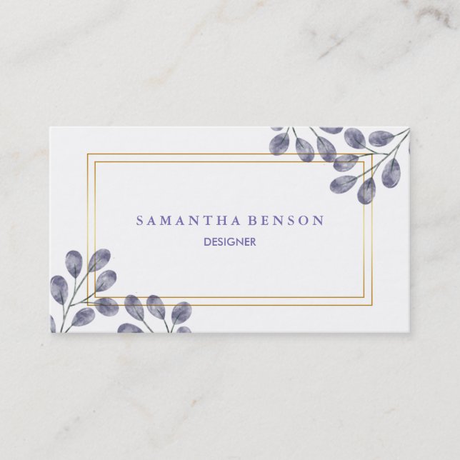 Elegant Modern Watercolor  Business Card (Front)