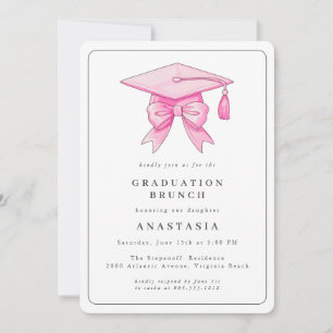 Elegant Modern Watercolor Graduation Brunch  Invitation