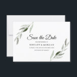 Elegant Modern Watercolor Green Leaf Wedding Save The Date<br><div class="desc">Elegant Modern Watercolor Green Leaf Wedding Save The Date
See matching collection in Niche and Nest Store</div>