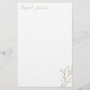 Elegant Modern Watercolor Greenery Stationery