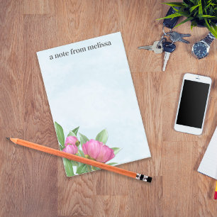Elegant Modern Watercolor Pink Peonies Floral Post-it Notes