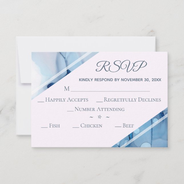 *~* Elegant Modern Watercolor RSVP Wedding Card (Front)