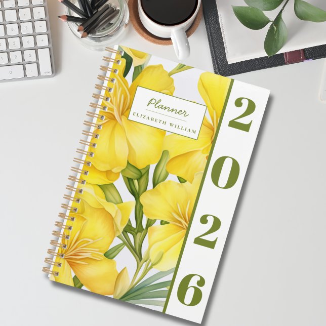 Elegant Modern Watercolor Yellow Floral  Planner (Creator Uploaded)