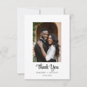 Elegant Modern Wedding 2 Photo Thank You Card