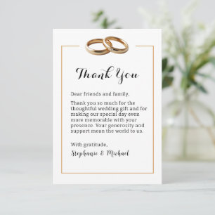 Elegant Modern Wedding Bands Thank You Card