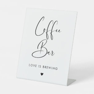Elegant & Modern wedding Coffee Bar Pedestal Sign