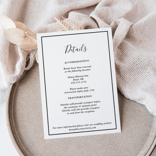 Elegant Modern Wedding Details Enclosure Card (Creator Uploaded)