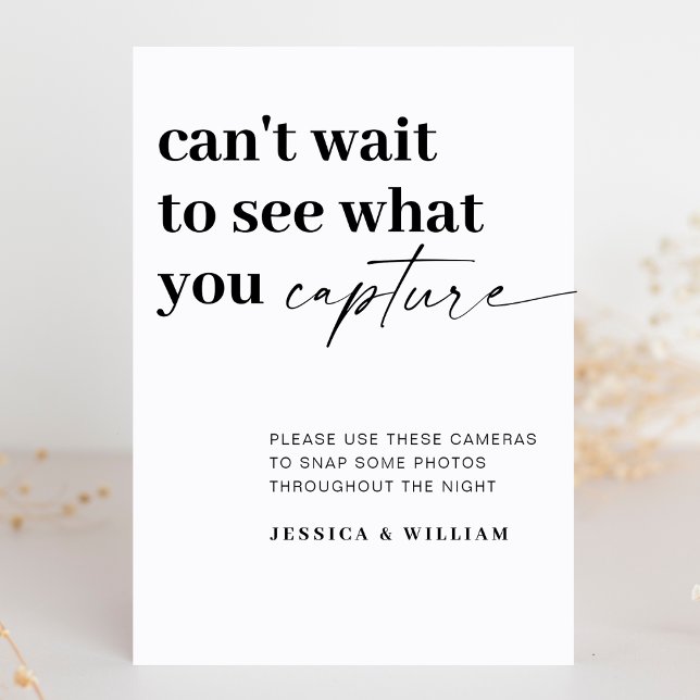 Elegant Modern Wedding Disposable Camera Sign (Creator Uploaded)