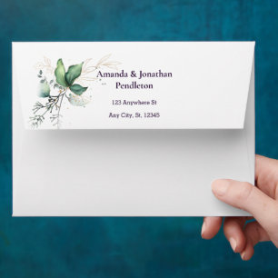 Elegant Modern Wedding Envelope Pre-addressed