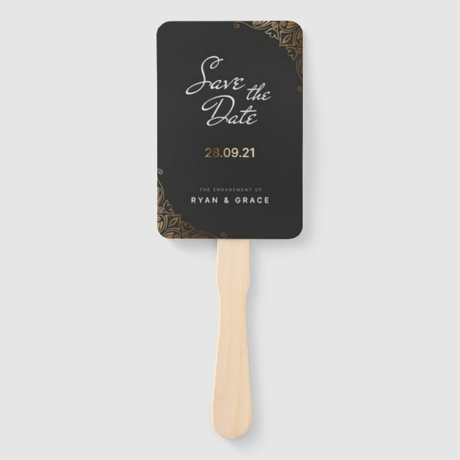 Elegant Modern Wedding Favours Hand Fan (Front)
