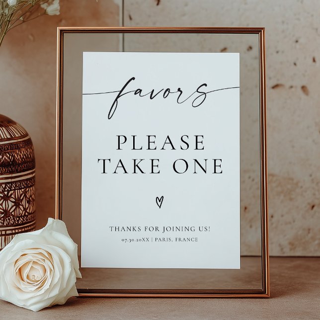 Elegant Modern Wedding Favours Sign (Creator Uploaded)