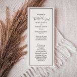 Elegant Modern Wedding Flat Program Programme<br><div class="desc">This elegant modern wedding flat program is perfect for your modern minimalist wedding. This design features black simple calligraphy with a white neutral background to match your classic traditional wedding or minimalist boho wedding in the spring, summer, fall, or winter. Please feel free to reach out to us with any...</div>