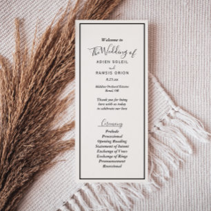 Elegant Modern Wedding Flat Program Programme