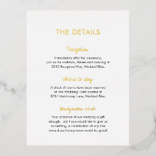 Elegant Modern Wedding Foil Enclosure Card