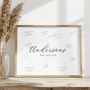 Elegant Modern Wedding Guest Signature Poster