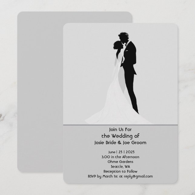Elegant Modern Wedding Invitation (Front/Back)