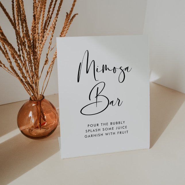 Elegant & Modern wedding Mimosa bar Pedestal Sign (Creator Uploaded)