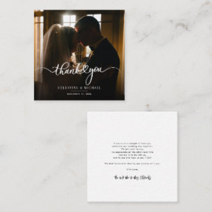 Elegant Modern Wedding Photo Thank You Card