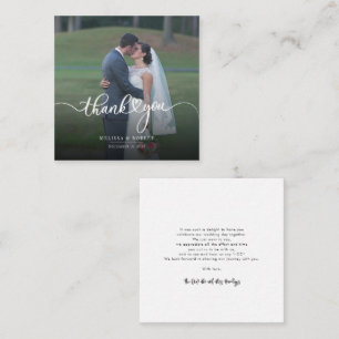 Elegant Modern Wedding Photo Thank You Card