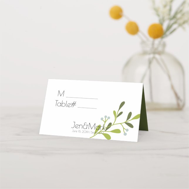 Elegant Modern Wedding. Place Holder. Table Number Card (Front)