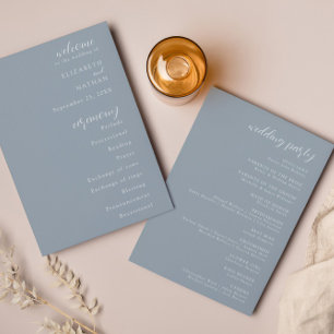 Elegant Modern Wedding Program Invitation