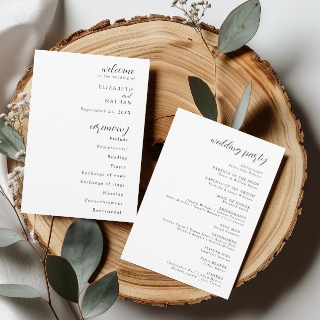 Elegant Modern Wedding Program  Invitation (Creator Uploaded)