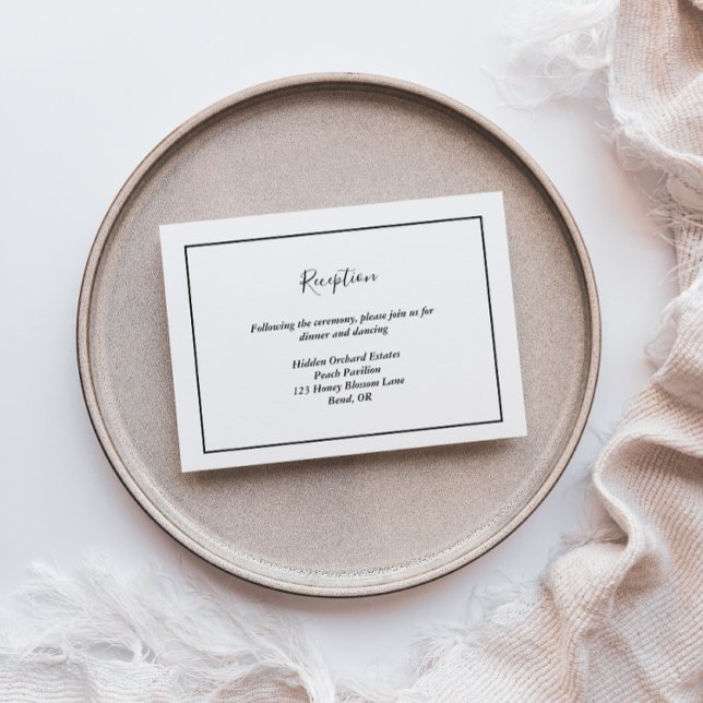 Elegant Modern Wedding Reception Enclosure Card (Creator Uploaded)