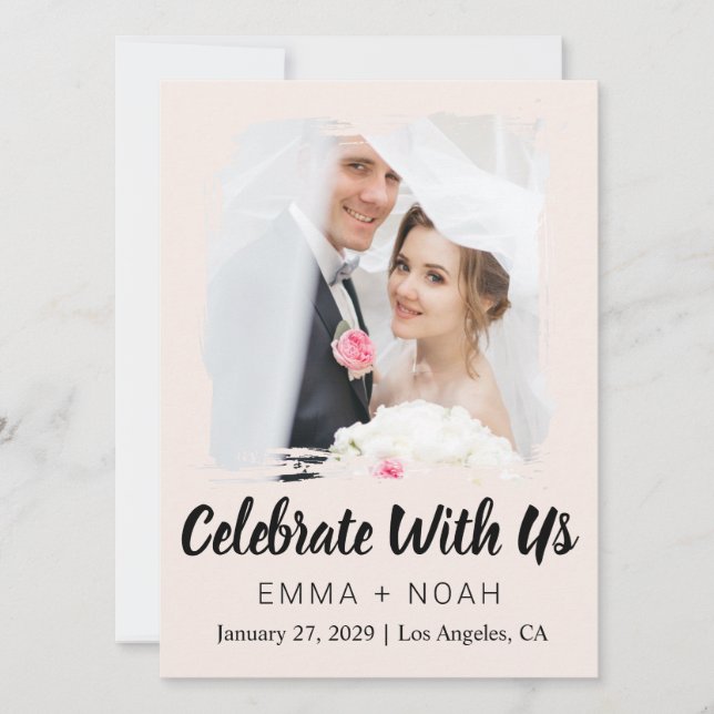 Elegant Modern Wedding Reception Invitation  (Front)