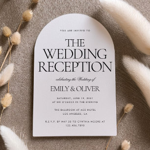 Elegant Modern Wedding Reception Party Invitation