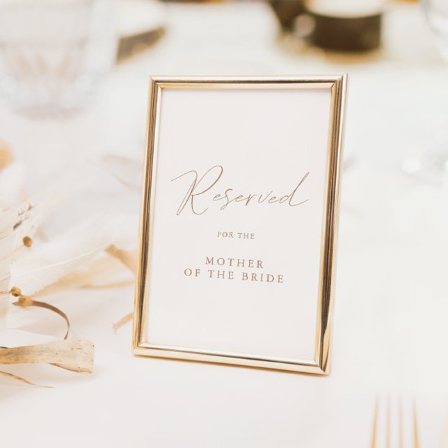 Elegant Modern Wedding Reserved Table Sign (Creator Uploaded)