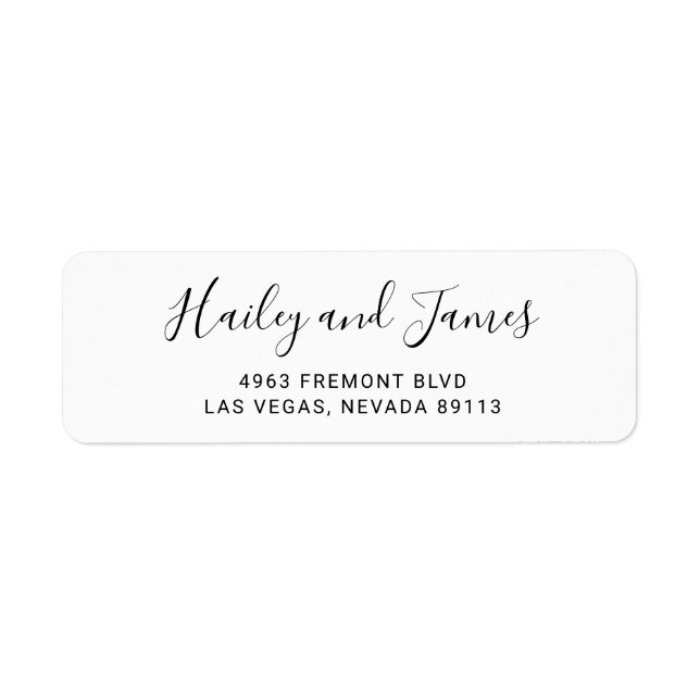 Elegant Modern Wedding Return Address (Front)