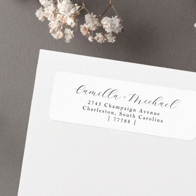Elegant Modern Wedding Return Address Labels (Creator Uploaded)