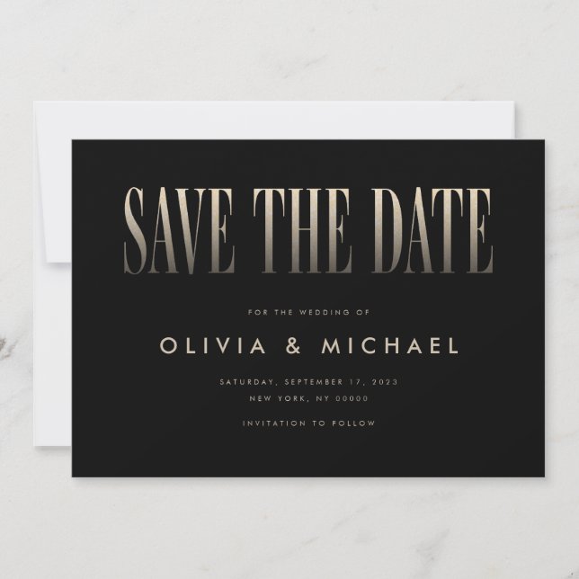 Elegant Modern Wedding Save the Date (Front)