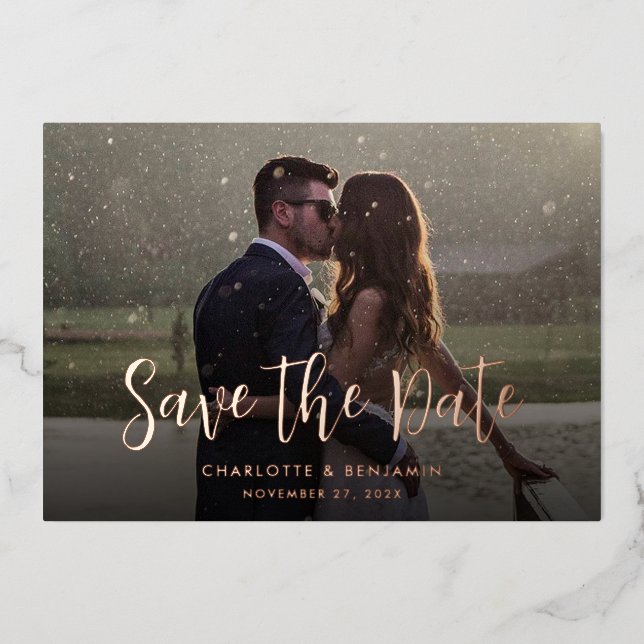 Elegant Modern Wedding Save the Date Announcement (Front)