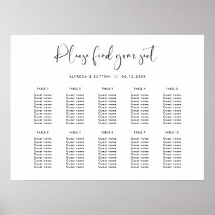 Elegant & Modern Wedding seating chart
