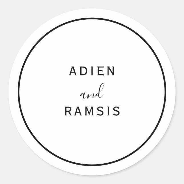 Elegant Modern Wedding Sticker (Front)