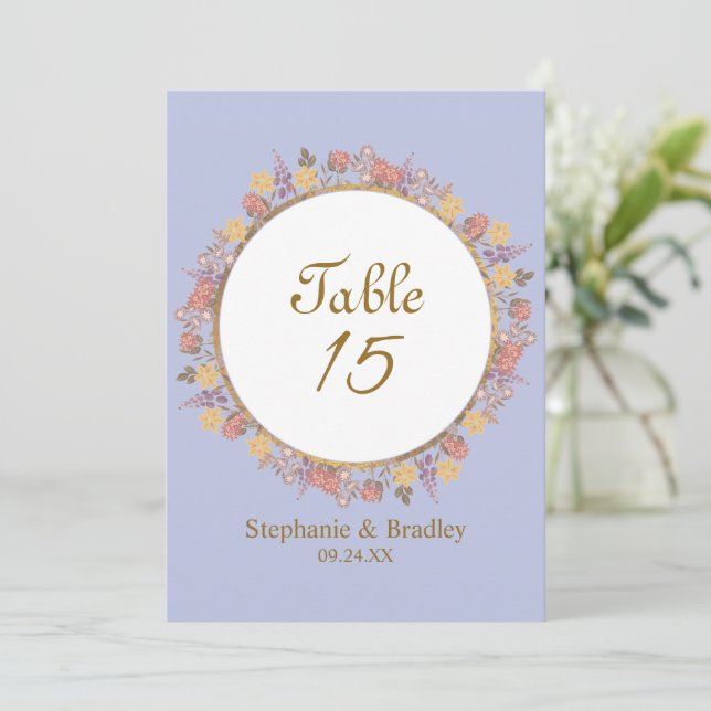 Elegant Modern Wedding Table Number Card (Standing Front)