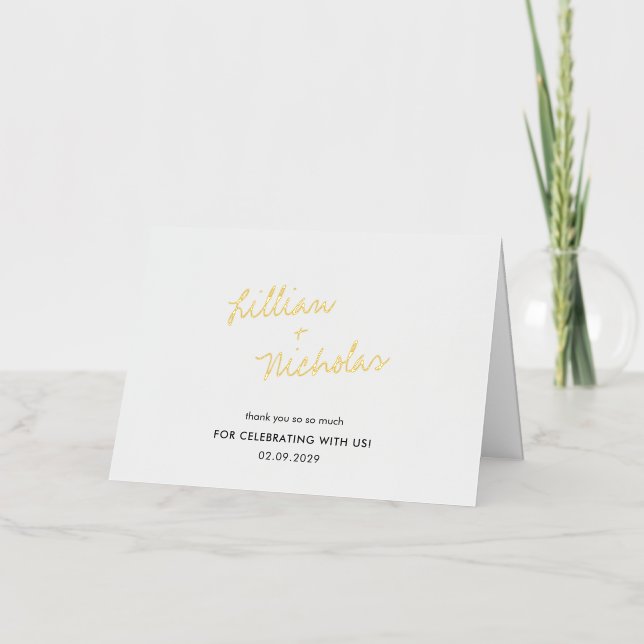 Elegant Modern Wedding Thank You Card (Front)