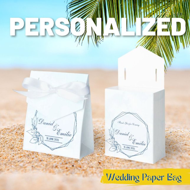 Elegant Modern Wedding Thank you Gift Bags Favour Box (Wedding paper Bags)