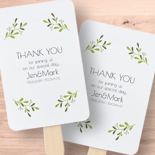 Elegant Modern Wedding. Thank You. Hand Fan