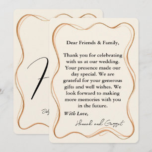 Elegant Modern Wedding thank you  Invitation