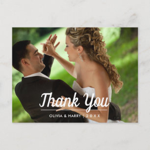 Elegant Modern Wedding Thank You Postcard