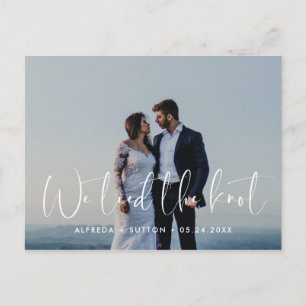 Elegant & modern wedding We tied the knot photo Postcard