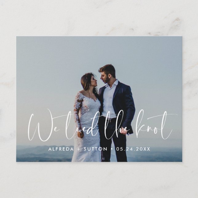 Elegant & modern wedding We tied the knot photo Postcard (Front)