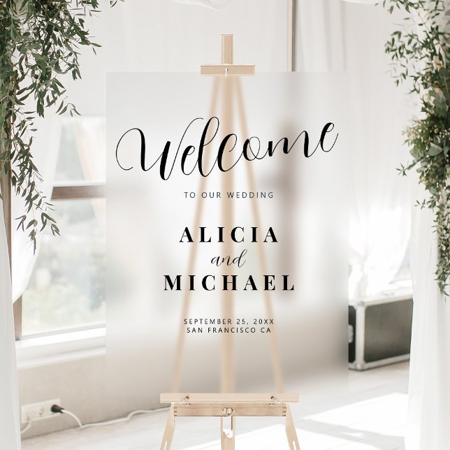 Elegant modern wedding welcome acrylic sign (Creator Uploaded)
