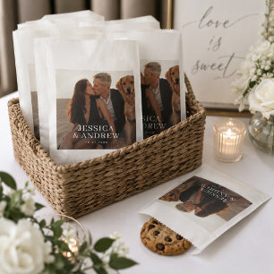 Elegant Modern Wedding White Favour Bags