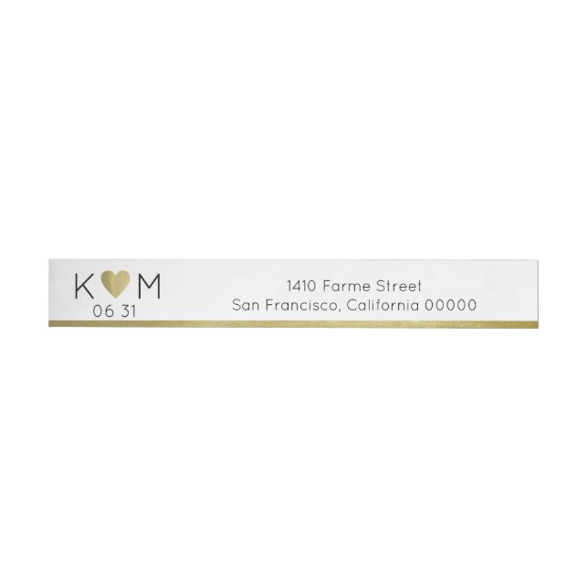 Elegant modern wedding white wraparound address label (Individual)