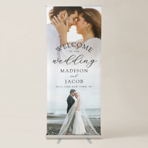 Elegant Modern Welcome Photo Wedding Retractable Banner