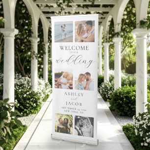 Elegant Modern Welcome Photo Wedding  Retractable Banner