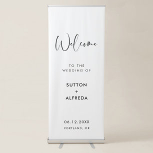 Elegant & Modern Welcome to our wedding Retractable Banner